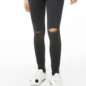 F21-Black Sculpted High-Rise Denim